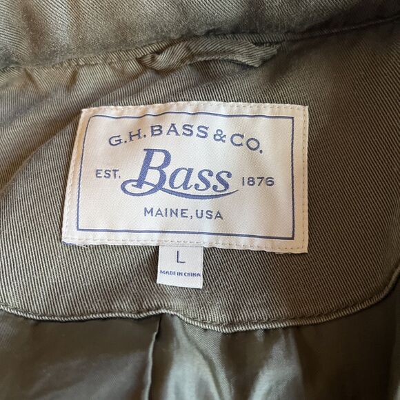 GH Bass Co Utility Military Jacket Women’s L Army Green Full Zip Snap Chore READ - Picture 3 of 16